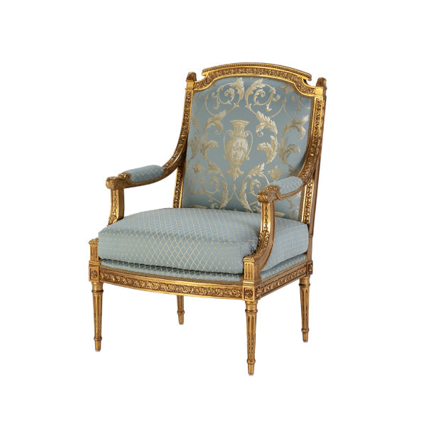Opulent Gilded Armchair with Luxurious Upholstery