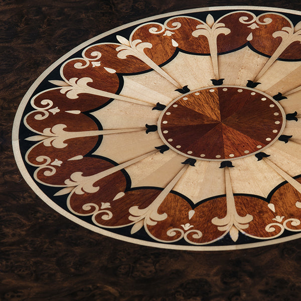 Luxurious Round Dining Table with Stunning Gold Accents