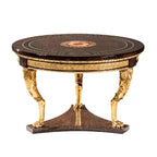 Luxurious Round Dining Table with Stunning Gold Accents