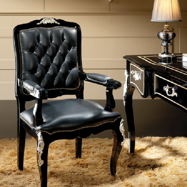 Luxurious Tufted Armchair with Opulent Detailing