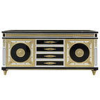 Regal Black and Gold Sideboard with Distinctive Design