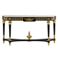Majestic Console Table with Marble Top and Exquisite Gold Accents