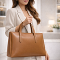Classic Tan Structured Tote Bag – Everyday Elegance