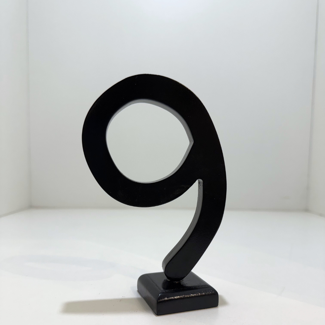 Decorative Wooden Number 9 in Black - Perfect for Home decoration