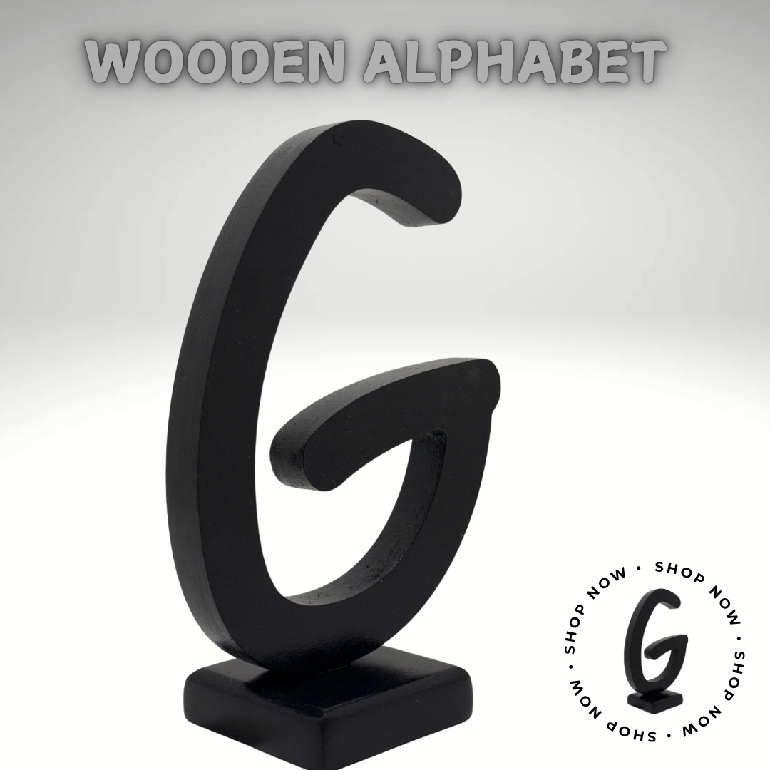 Chic Wooden Letters -Decorative Wooden Alphabet G in black - Perfect for Home decoration