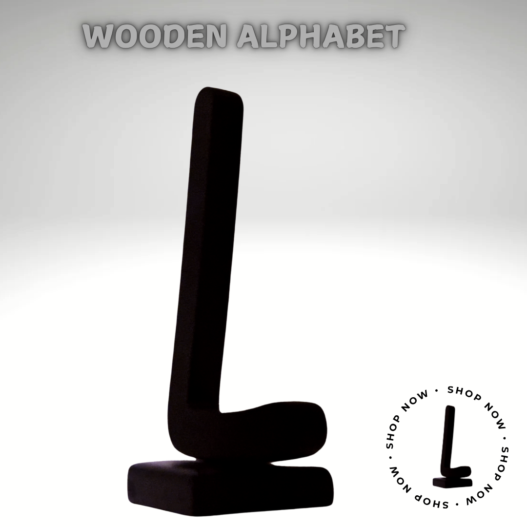 Wooden Letter Decor-Decorative Wooden Alphabet Letters L in Black - Perfect for Home decoration