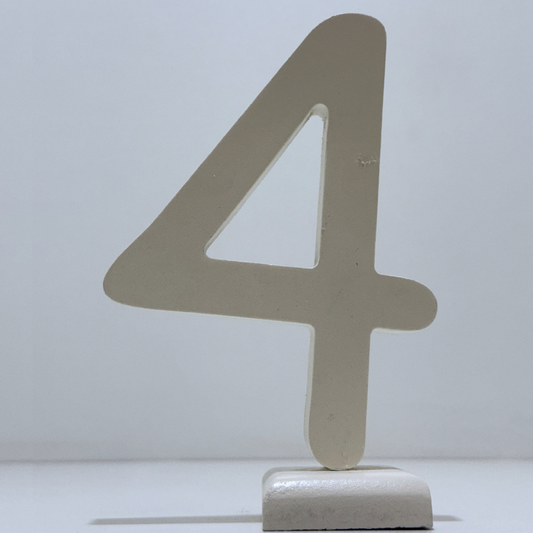 Decorative Wooden Number 4 in White- Perfect for Home decoration