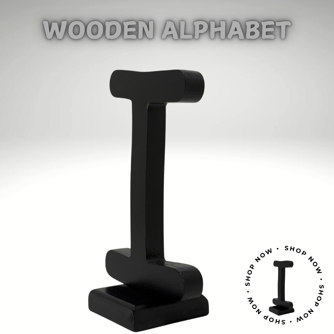 Wooden Letters for Wall Art-Decorative Wooden Alphabet I in black- Perfect for Home decoration