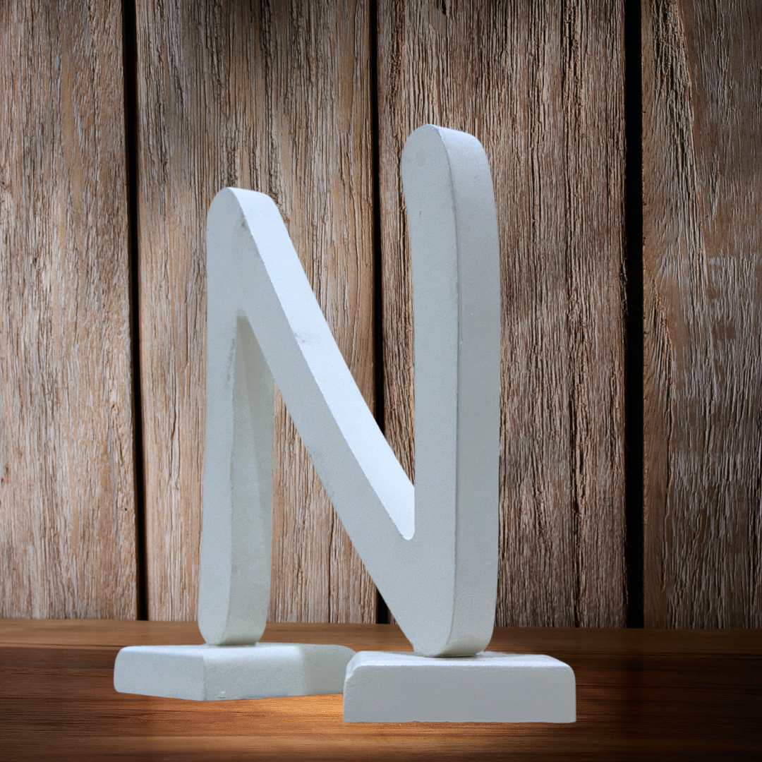 Wooden Letters for Wall Art-Decorative Wooden Alphabet Letters N in White  - Perfect for Home decoration – High-quality home furnishing