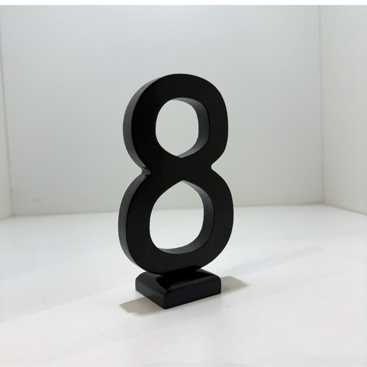 Decorative Wooden Number 8 in Black- Perfect for Home decoration