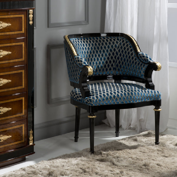 Chic Upholstered Accent Chair with Glamorous Detailing
