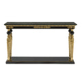 Opulent Console Table with Green Marble Top and Gold Detailing