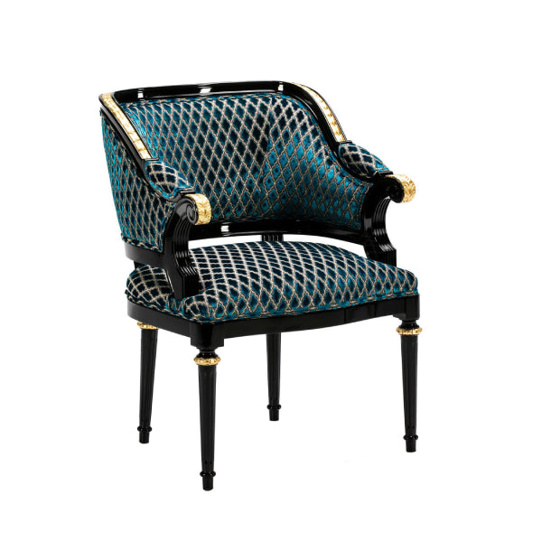 Chic Upholstered Accent Chair with Glamorous Detailing