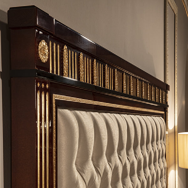 Elegant Upholstered Bed with Luxurious Detailing