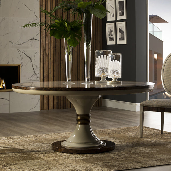 Chic Round Dining Table with Elegant Design and Unique Features