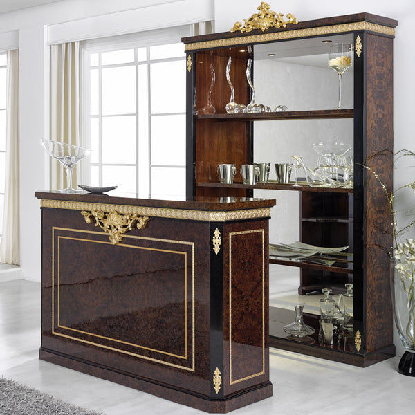 Luxurious Marble-Style Console Table with Gold Accents