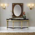Chic Demi-Lune Console Table with Elegant Gold Accents