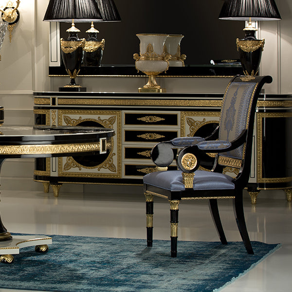 Elegant Black and Gold Sideboard: A Statement of Luxury