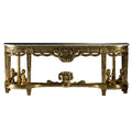 Opulent Console Table with Cherubic Details and Marble Top