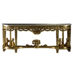Opulent Console Table with Cherubic Details and Marble Top