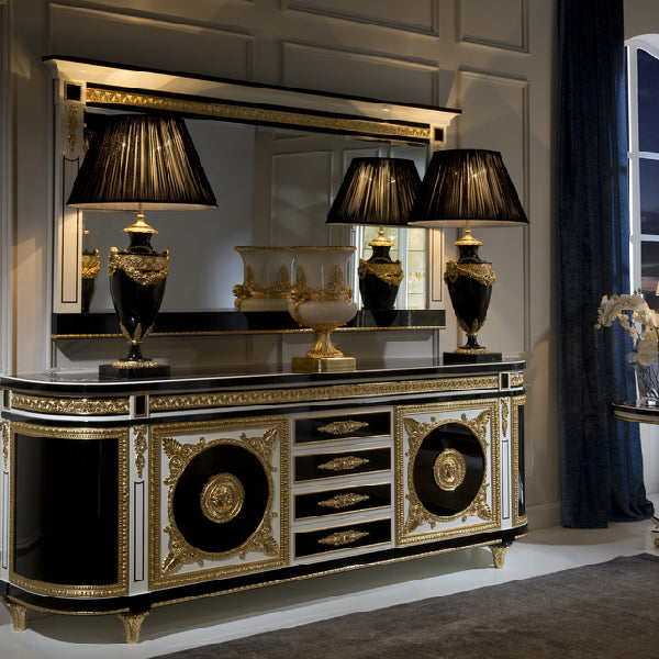 Elegant Black and Gold Sideboard: A Statement of Luxury