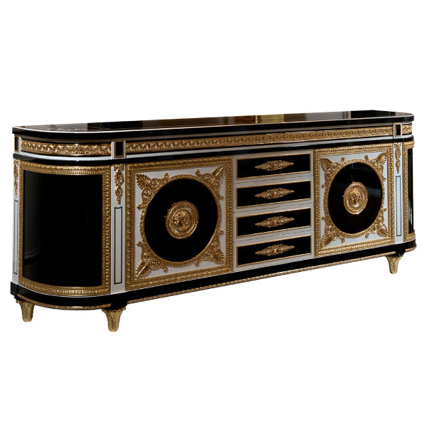 Elegant Black and Gold Sideboard: A Statement of Luxury