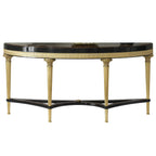 Chic Demi-Lune Console Table with Elegant Gold Accents