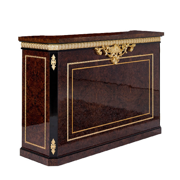 Luxurious Marble-Style Console Table with Gold Accents