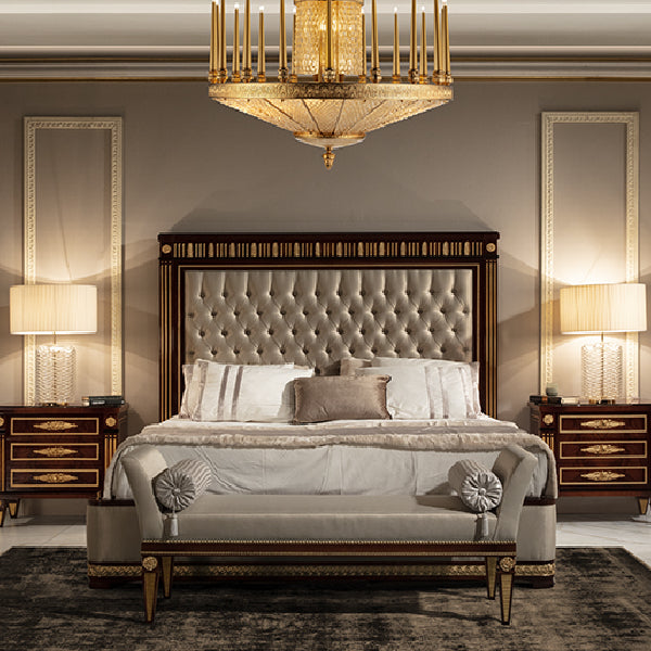 Elegant Upholstered Bed with Luxurious Detailing