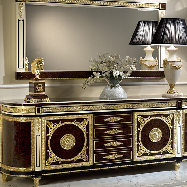 Luxurious Brown and Gold Sideboard: A Masterpiece of Design