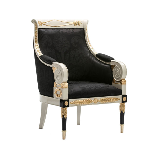 Contemporary Baroque-Style Armchair with Striking Contrast