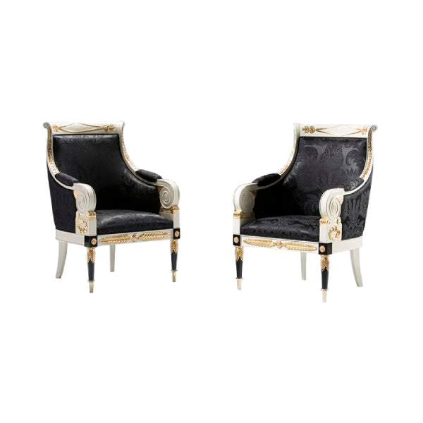 Contemporary Baroque-Style Armchair with Striking Contrast