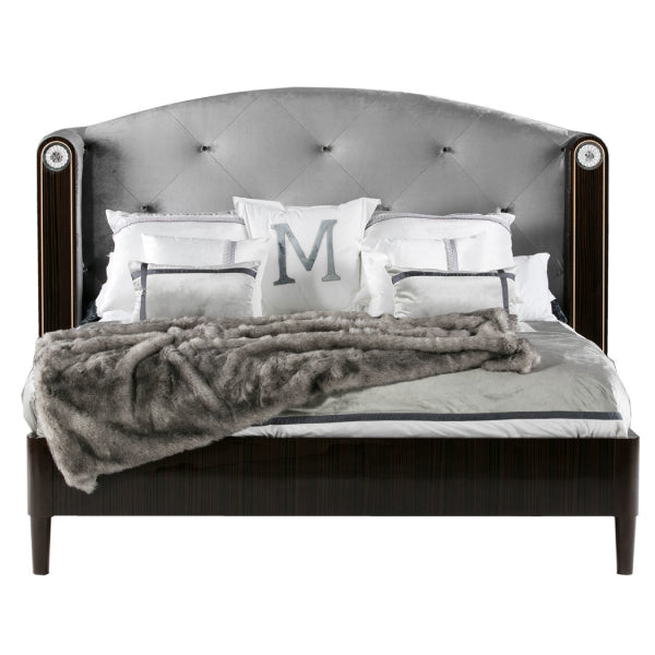 Stylish Upholstered Bed with Glamorous Accents