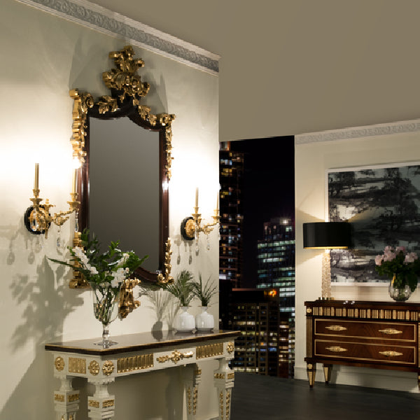 Elegant Baroque-Style Mirror with Rich Detailing