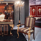 Regal Armchair with Opulent Gold Accents