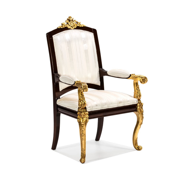 Regal Armchair with Opulent Gold Accents