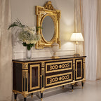 Exquisite Gold Leaf Mirror with Ornate Frame