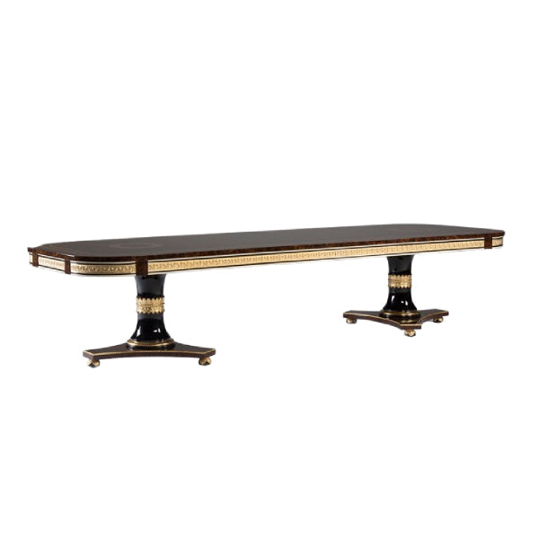 Sophisticated Rectangular Dining Table with Exquisite Inlay