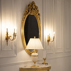 Regal Oval Mirror with Ornate Gold Frame