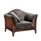 Luxurious Armchair with Elegant Curves and Rich Materials