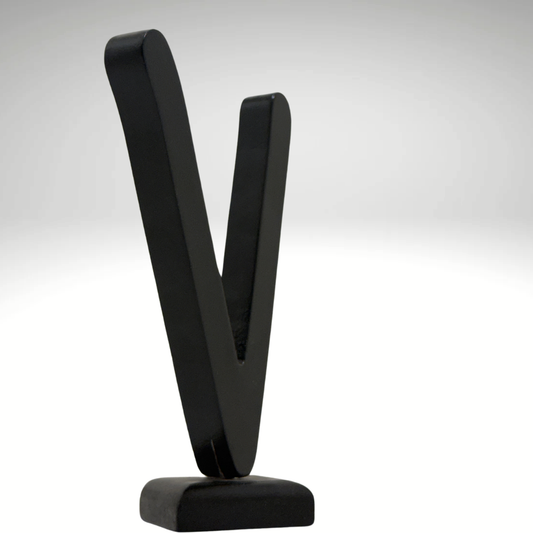 Chic Wooden Letters-Decorative Wooden Alphabet Letters V in Black - Perfect for Home decoration