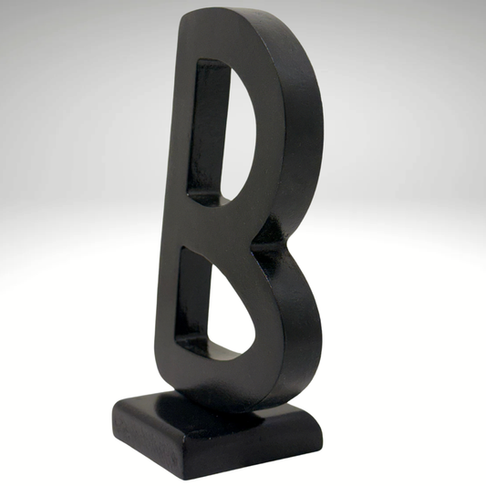 Handcrafted Wooden Letters Decorative Wooden Alphabet Letters B in Black - Perfect for Home decoration