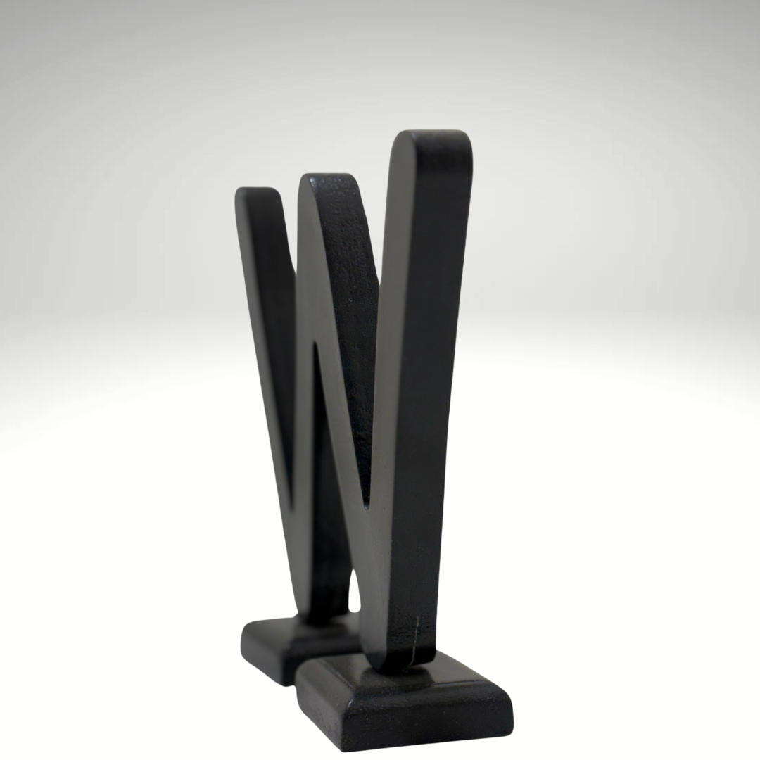 Decorative Wooden Alphabet Letters W in Black - Perfect for Home decoration-Customizable & Chic