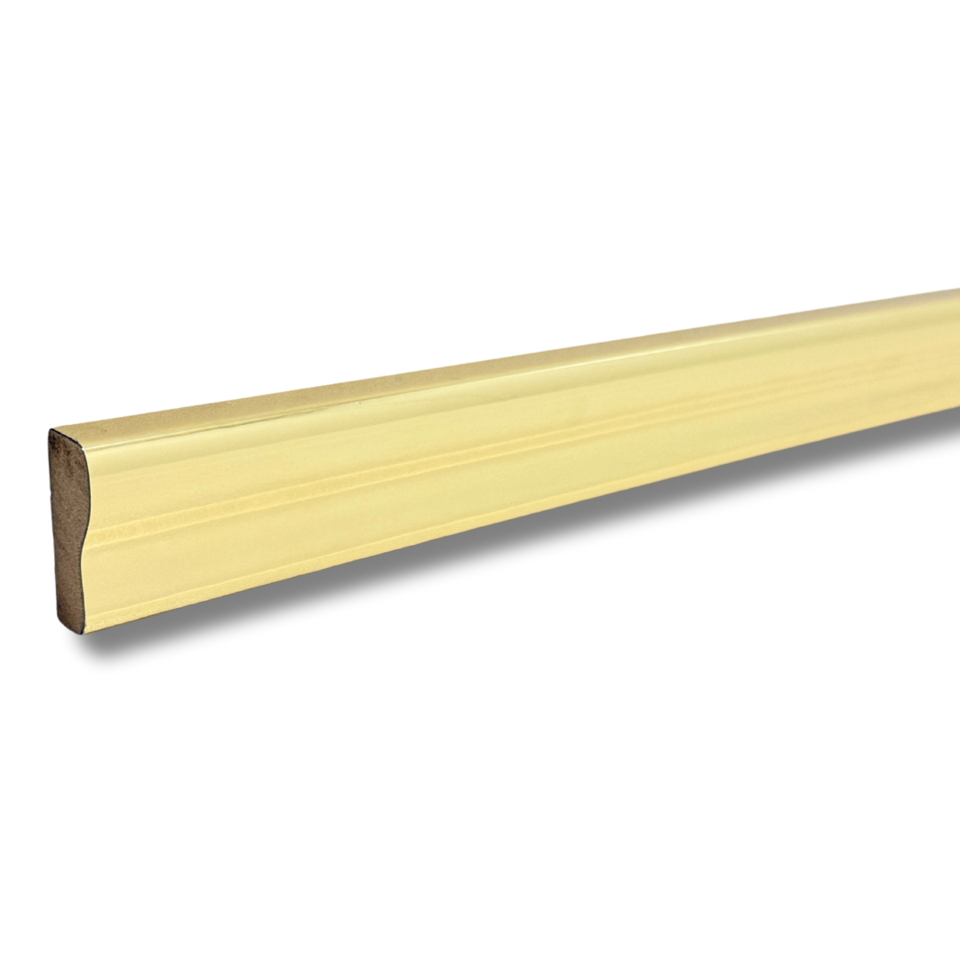 Pre-Finished White MDF Dado Rail – 115 cm | Waterproof, Decorative Wall Moulding | No Painting Required (Light Gold)