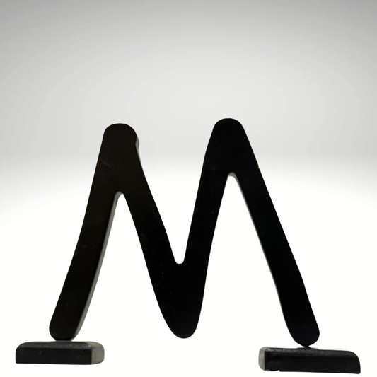 Wooden Initial Wall Decor-Decorative Wooden Alphabet Letters M in Black - Perfect for Home decoration