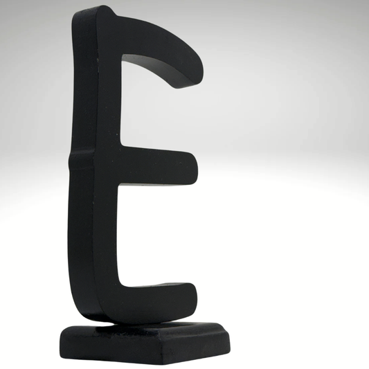 Decorative Wooden Alphabet Letters  E in Black - Perfect for Home decoration