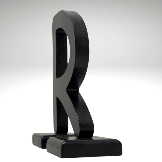 Decorative Wooden Letters-Decorative Wooden Alphabet Letters R in Black - Perfect for Home decoration