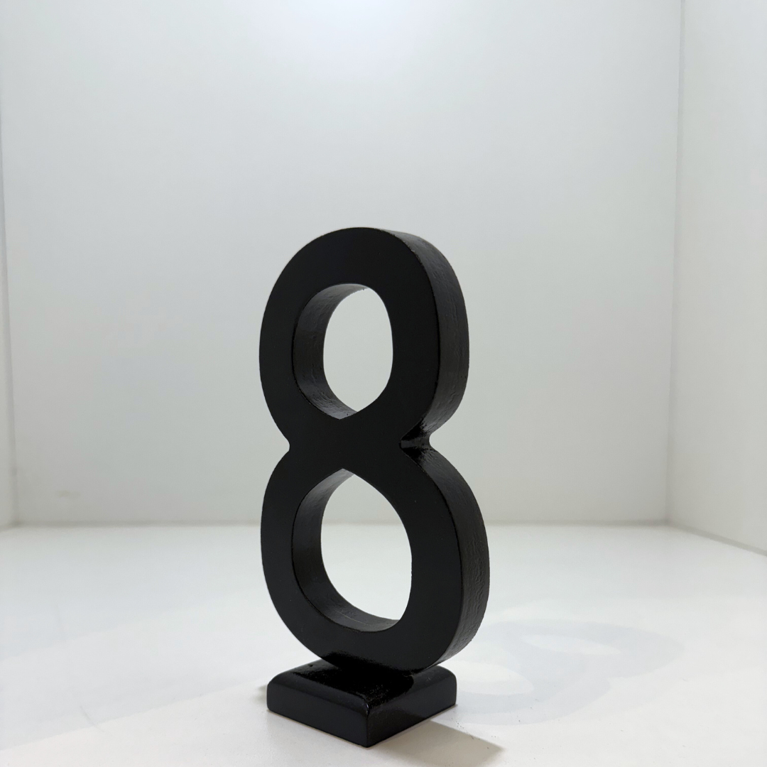 Decorative Wooden Number 8 in Black- Perfect for Home decoration