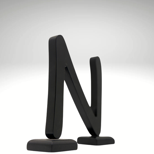 Custom Wooden Letters-Decorative Wooden Alphabet Letters N in Black - Perfect for Home decoration