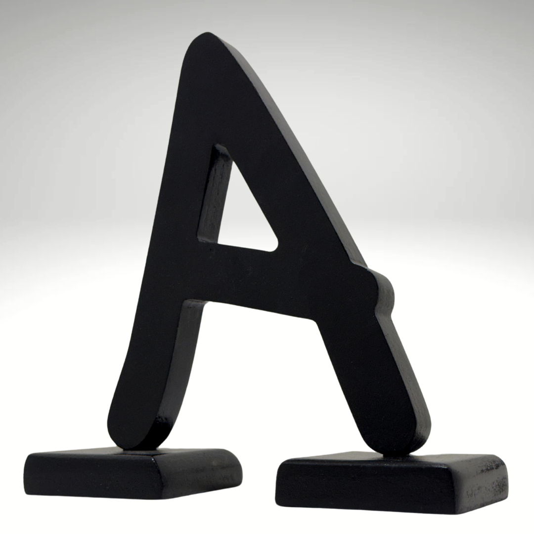 Decorative Wooden Alphabet Letters A in Black - Perfect for Home decoration Charming Wooden Letter Wall Art